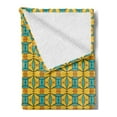 thumbnail image 2 of Abstract Soft Flannel Fleece Throw Blanket, Vintage Inspired Art with Motif Abstract Style Flowers and Stripes Art Print, Cozy Plush for Indoor and Outdoor Use, 50" x 70", Multicolor, by Ambesonne, 2 of 5