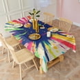 thumbnail image 3 of Colorful Paint Burst Pattern Rectangle Tablecloth 60"x102",Waterproof Polyester Rectangle Table Cloth, Wipeable Spillproof Polyester Tablecloth for Dining, Camping, Indoor and Outdoor, 3 of 6
