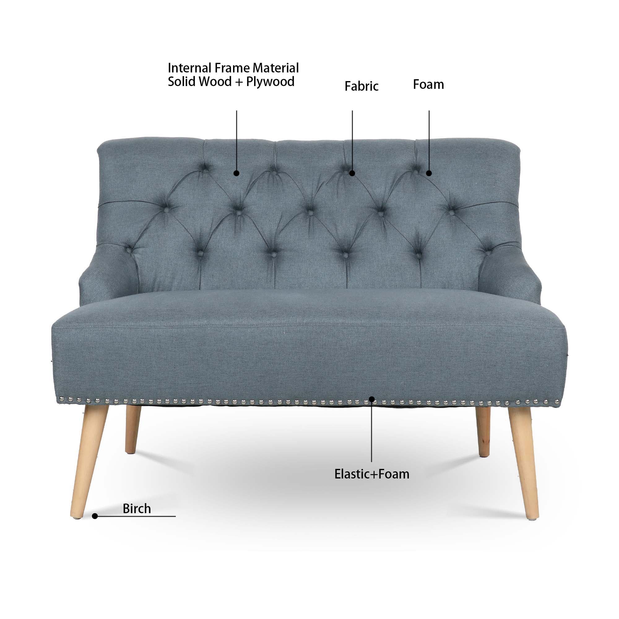 Kadyn 35'' Armless Loveseat Sofa, 2-seat Love Fabric Sofa for Living Room, Mid-Century Upholstered Fabric Double Sofa with Birch Leg, Green Kadyn 35'' Armless Loveseat Sofa, 2-seat Love Fabric Sofa for Living Room, Mid-Century Upholstered Fabric Double Sofa with Birch Leg, Green