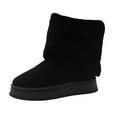 thumbnail image 5 of Luxalzxs Winter Snow Boots for Women Mid Calf Faux Suede Fleece Lining Memory Foam Winter Warm Shoes, 5 of 5