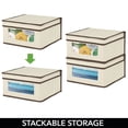 thumbnail image 3 of mDesign Medium Fabric Closet Storage Box, Window/Lid, 6 Pack, Cream/Dark Brown, 3 of 8
