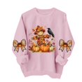 thumbnail image 5 of PNTUTB Thanksgiving Women's Cute Graphic Print Sweatshirt Long Sleeve Crew Neck Pullover Casual Loose Comfort Daily Trendy Versatile Tops, 5 of 7