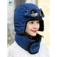 thumbnail image 4 of Deago Trooper Trapper Hat Winter Windproof Ski Hat with Glasses and Mask Warm Hunting Hats for Men Women (Navy Blue), 4 of 10