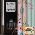 thumbnail image 3 of Easter Blackout Curtains for Bedroom/Living Room, Pinch Pleated Black Out Curtains, Spring Colorful Bunny Eggs Flower Wood Grain Room Darkening Window Drapes with Hooks 2 Panels, 59"x70", 3 of 8