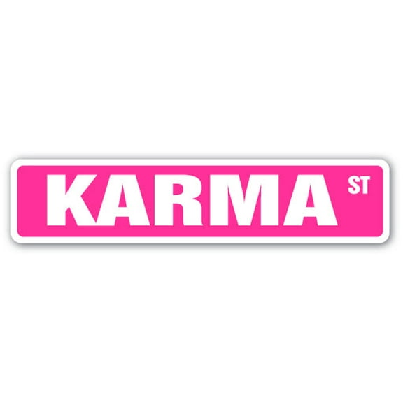KARMA Street Sign Childrens Name Room Sign | Indoor/Outdoor |  30" Wide