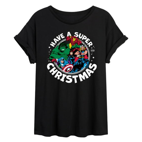 Marvel - Have A Super Christmas Avengers - Women's Oversized Graphic T-Shirt