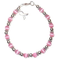 Pink Breast Cancer Awareness Bracelet by Hidden Hollow Beads - 7 3/4 in. - Fits Most Adults - Lobster Clasp
