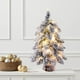 thumbnail image 4 of Xihbxyly Mini Árbol de Navidad, Diseño de Pino Blanco, con Luces y Base de Madera, Decoración de Mesa, Ambiente Festivo, Ideal para La Oficina o El Hogar, Tamaño de 45 Cm, Batería No Incluida., 4 of 6