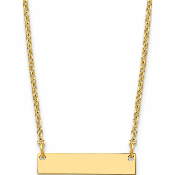 Ss/Gold Plated Sterling Silver/Gold-Plated Small Polished Blank Bar Necklace Made In United States -Jewelry By Sweet Pea
