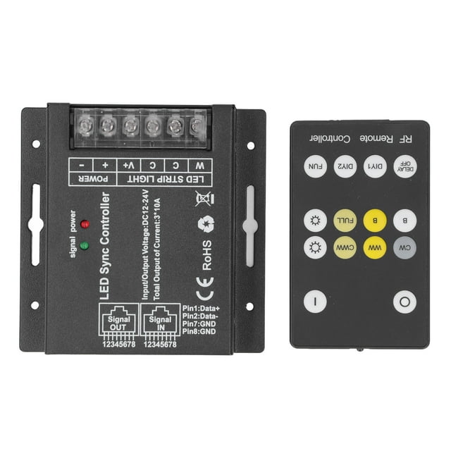 Télécommande Sans Fil RF Contrôleur de Gradation LED 14 Touches Réglage de la Luminosité à Deux Tons Interrupteur de Lumière pour Bande LED DC 12V à 24V