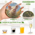 thumbnail image 2 of 6 Pcs Drink Coasters with Holder 3.94in Woven Coasters for Drinks Cute Pig with Sunflower Field Coaster Set for Protection Table, 2 of 7