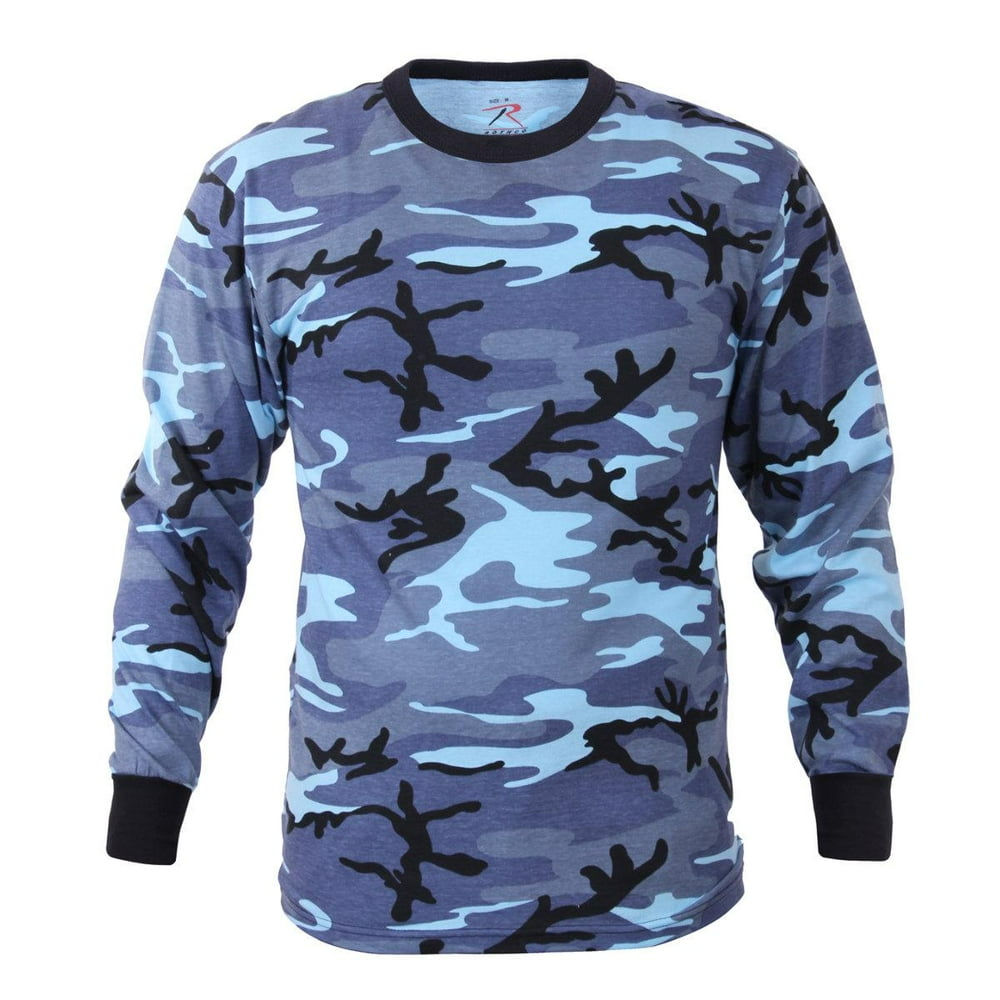 Rothco Long Sleeve Camouflage TShirt, Sky Blue Camo