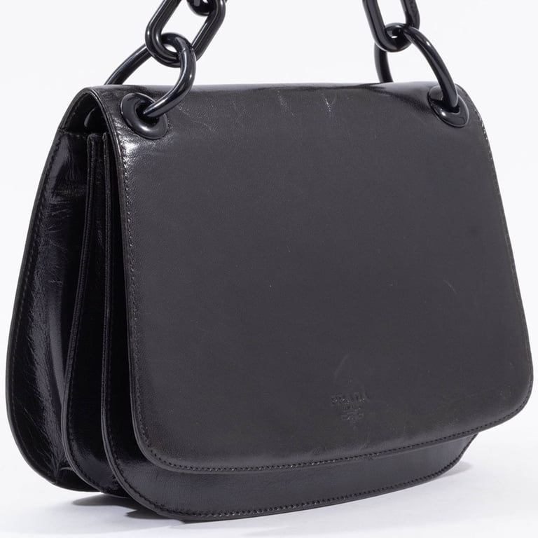 Pre-Owned Prada Madras Swing Chain Shoulder Bag B6622 in Black
