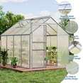 thumbnail image 5 of DSstyles Greenhouse Kit for Outdoors 67.32 in x 56.1 in x 76.8 in Shade House Greenhouses, Aluminum Frame, Sliding Door, Roof Vent, Gutter System, 5 of 8