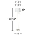 thumbnail image 3 of 360 Lighting Modern Swing Arm Floor Lamp 60.5" Tall Brushed Nickel White Hardback Drum Shade for Living Room Reading Bedroom Office, 3 of 3