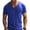 Blue, variant on Muscle Men’s V Neck Shirts Casual Short Sleeve Gym Athletic T Shirt Fashion Tee Top Workout Bodybuilding Shirts Army Green S