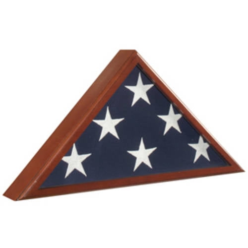 Solid Wood Flag Display Case for 5' X 9.5' Burial Flag