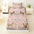 thumbnail image 3 of Erosebridal Vintage Floral Twin Sheet Sets, Wild Tiger Moose Squirrel Bedding, 3 Pieces, 1 Flat Sheet 1 Fitted Sheet and 1 Pillowcase, 3 of 5