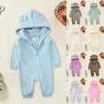 thumbnail image 7 of GZEFJRQM Toddler Baby Cute Animal Outfit Hooded Rompers Infant Funny Zip-Up Jumpsuit Fall Winter Cartoon Outfit Long Sleeve Print Newborn Onesie, 7 of 7