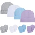 thumbnail image 1 of Juego de gorros y manoplas de nacimiento para bebés recién nacidos, niños y niñas de 0 a 6 meses Rojo Verde MX-0132661FYD, 1 of 5