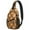 Checkered Pumpkin Halloween, variant on Sling Backpack,Celestial Wolf Halloween Pattern Sling Bag with Water Bottle Holder,Waterproof Sling Bag for Men/Women with Headphone Jack for Hiking,Travel
