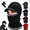 Black, variant on Winter Knit Hat with Visor Face Cover & Neck Warmer, 3-in-1 Fleece Lined Balaclava Ski Mask,Windproof Thermal Hat for Men Women