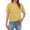 Yellow, variant on Office Wear for Women 2026 Kelon Blouses for Women Short Sleeve Shirts Cowl Neck Boho Tops Summer Outfits 2026 Fashion Clothing Blouses, XL