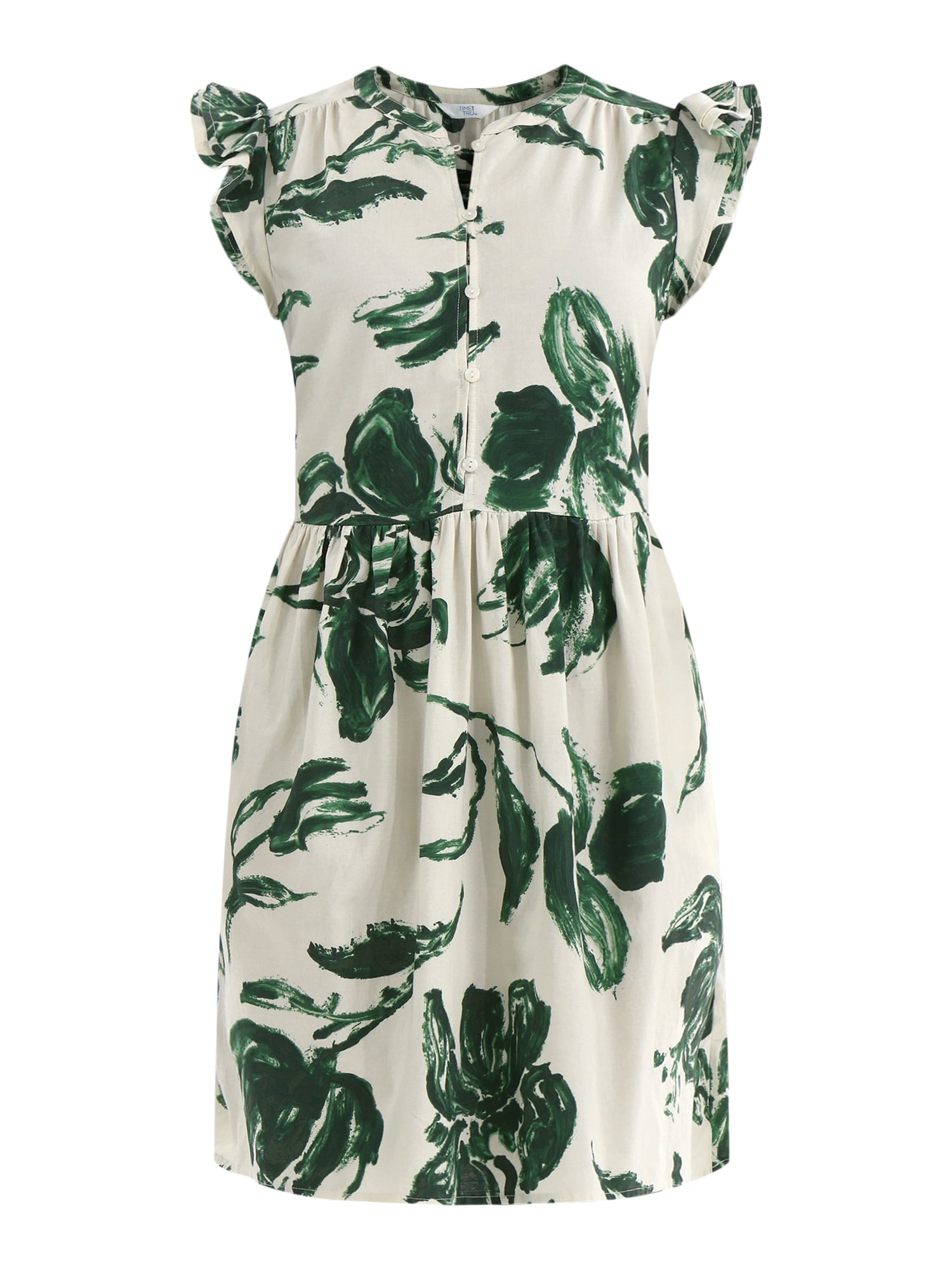 Time and Tru Women's Mini Dress with Flutter Sleeves, Sizes XS-XXXL