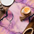 thumbnail image 2 of Orange Purple Flowers Cotton Linen Table Runner for Dining Kitchen, Spring Oil Painting Nature Landscape Wedding Outdoor Party Tablerunners, Dresser Scarf Coffee Tablecloth Runners 13x36 Inches, 2 of 9