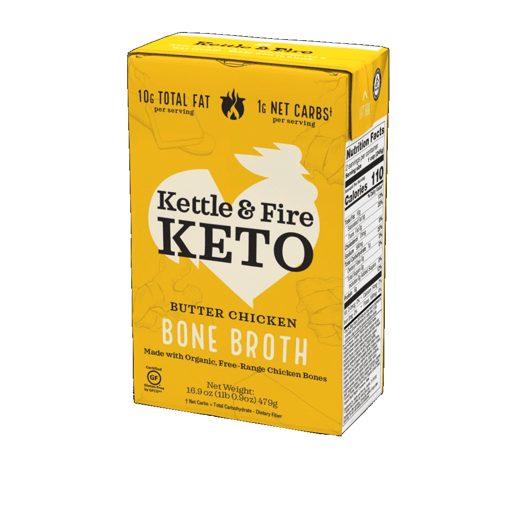 Kettle & Fire Gluten Free Butter Chicken Bone Broth, 16.9 fl oz [Pack