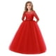 thumbnail image 5 of Vestido de niña Vestido de princesa de encaje de manga larga Vestido largo de tamaño de anfitrión de niña, 5 of 5