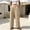 Beige, variant on Women's Solid Color Loose Wide Leg Pants, Casual Long Trousers with Side Pockets Navy S