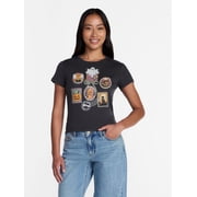Halloween Stamp Women's Graphic Tee with Short Sleeves, Sizes XXS-XXL