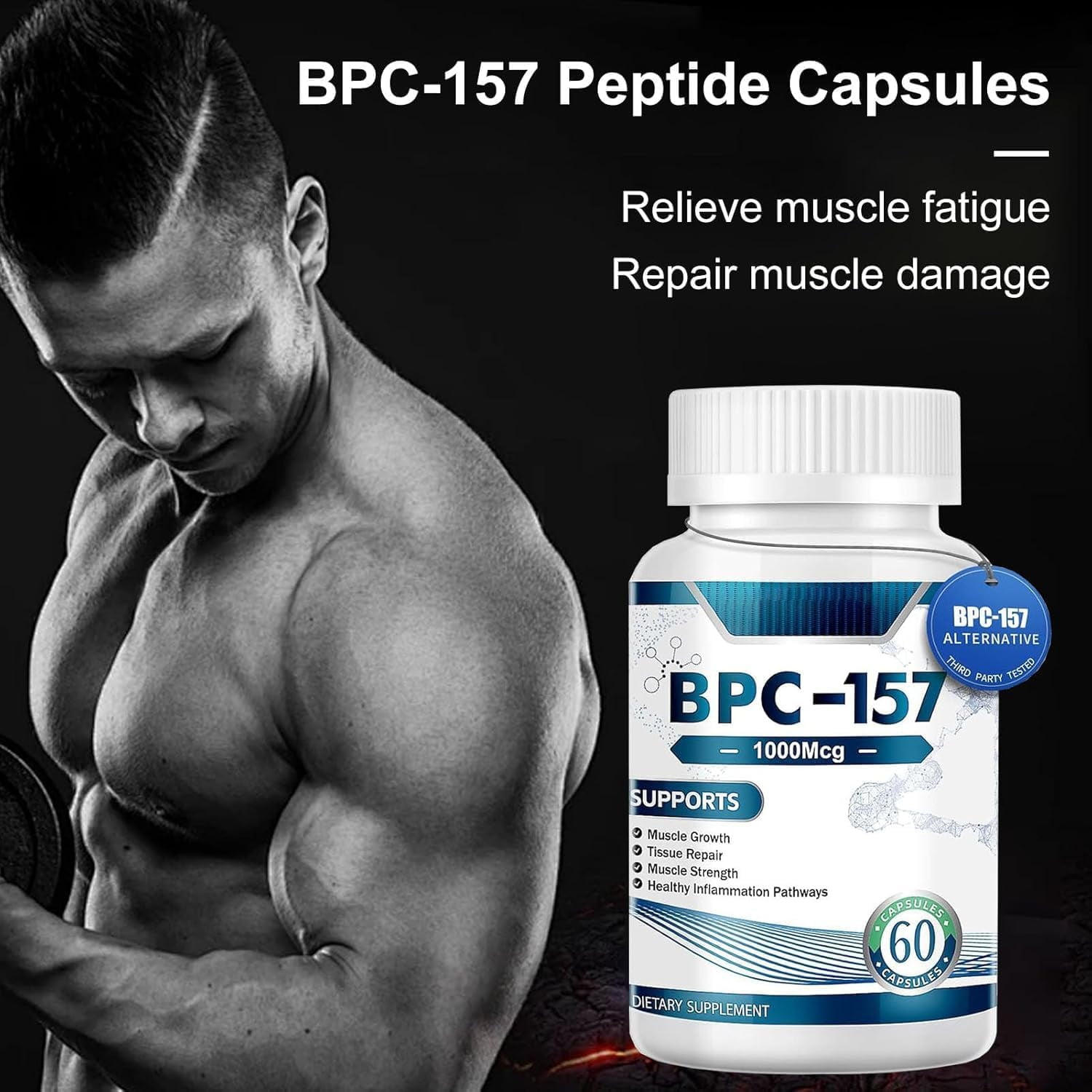 bpc-157 prime capsules w/ curcuprime reviews 1000mcg, BPC 157, BPC 157 Peptide Caps, Non-GMO, Dairy Free, Gluten Free -  60 Caps