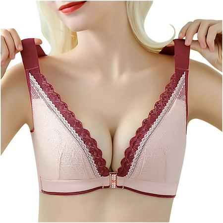 

Honeeladyy Clearance under 5$ Women s Bra Wire Free Underwear Large Size Thin Cup Lace Sexy Bra