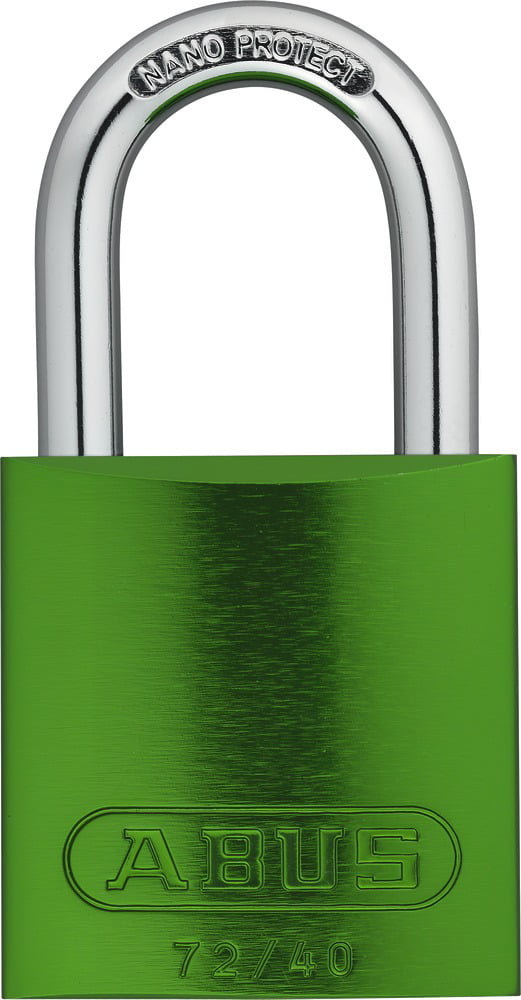 6 Pack ABUS 72/40 Aluminum Safety Padlock Green Keyed Different