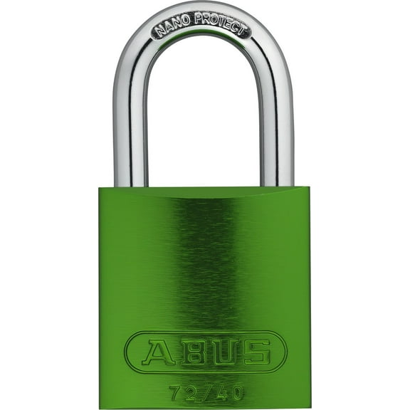 ABUS 72/40 Aluminum Safety Padlock GREEN Keyed Different