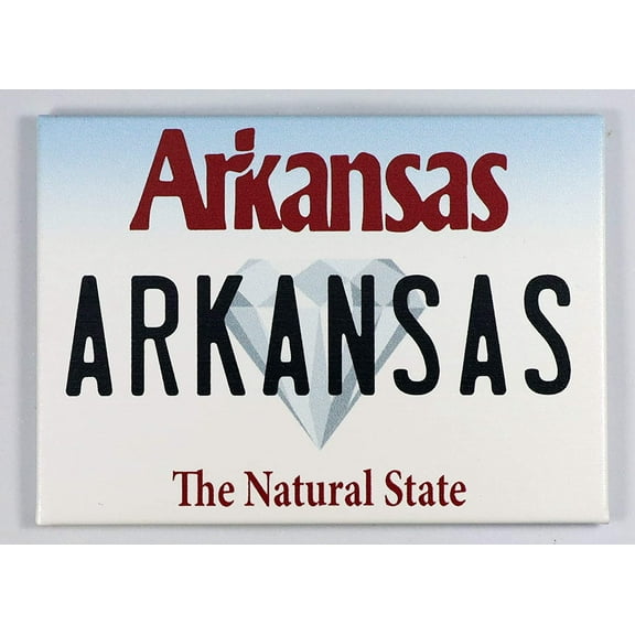 Arkansas License Plate Fridge Collector's Souvenir Magnet 2.5" X 3.5"
