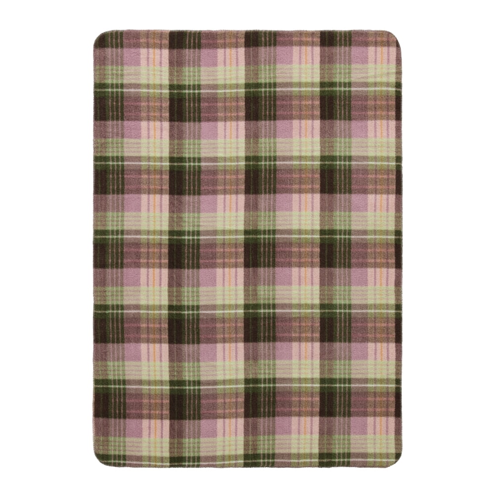 Better Homes & Gardens Violet Plaid Faux Wool Reverse to Faux Fur Throw, 50" x 72"