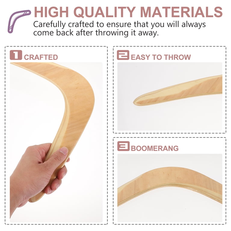 Boomerang for Adults Wood Boomerang Handmade Craft Classic L