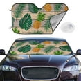 thumbnail image 2 of Balery Pineapples Palm Leaves Windshield Sun Shade, Car Front Window Sunshade Cover ,Automotive Interior Portected Blocks Uv Rays For Car Pickup Truck Suv Accessories- Small, 2 of 7