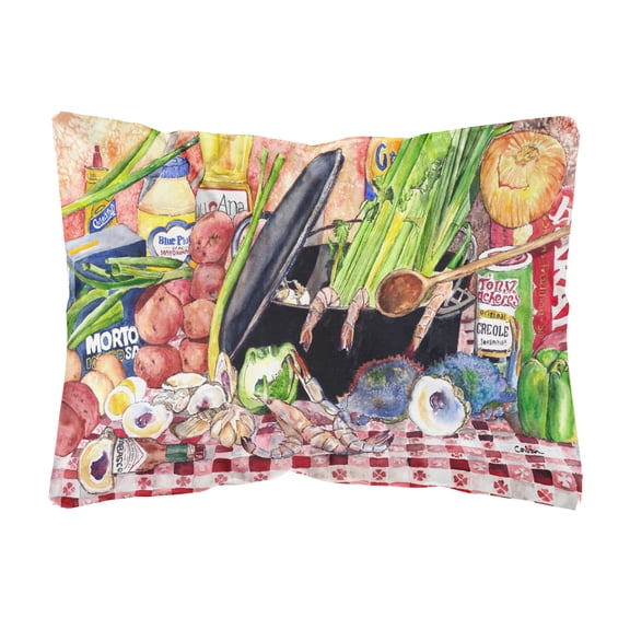 Carolines Treasures 8825PW1216 Gumbo and Potato Salad Canvas Fabric Decorative Pillow, 12H x16W, multicolor