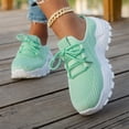 thumbnail image 4 of Womens Orthopedic Sneakers Comfortable Mesh Lace up Sports Shoes Breathable Wedge Platform Casual Walking Shoes Lightweight Arch Support Anti-Slip Sneakers for Outdoor Running Gym(Light Green, 6.5), 4 of 4