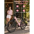 thumbnail image 4 of ECLIO 26 inch Adult Electric Bike, 750W Peak Commuter Ebike,Step-thru Electric Commuter Bike for Woman, Electric Mountain Bike 50 Mile Range, 20 mph, 7-Speed,UL2849 Pink, 4 of 13