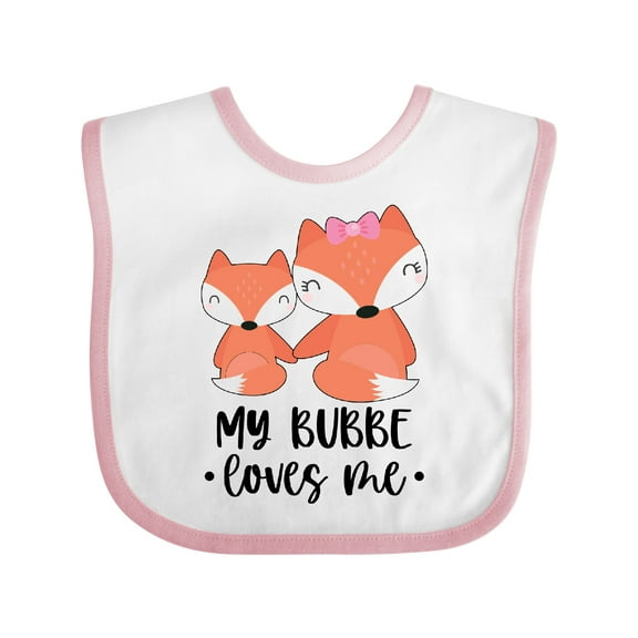 Inktastic Cute Kawaii Fox My Bubbe Loves Me Boys or Girls Baby Bib