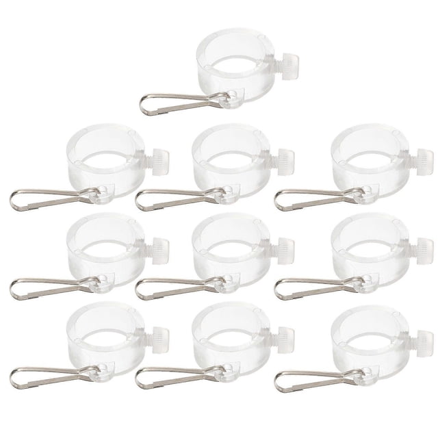 10 Pcs 1 Inch Flagpole Fixed Ring Banner Mounting Ring Flag Rings Fasteners for Outdoor Supplies (White, Hook Style)
