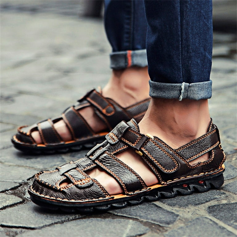 jjayotai Men Shoes Clearance Sale Summer Mens Leather Sandals
