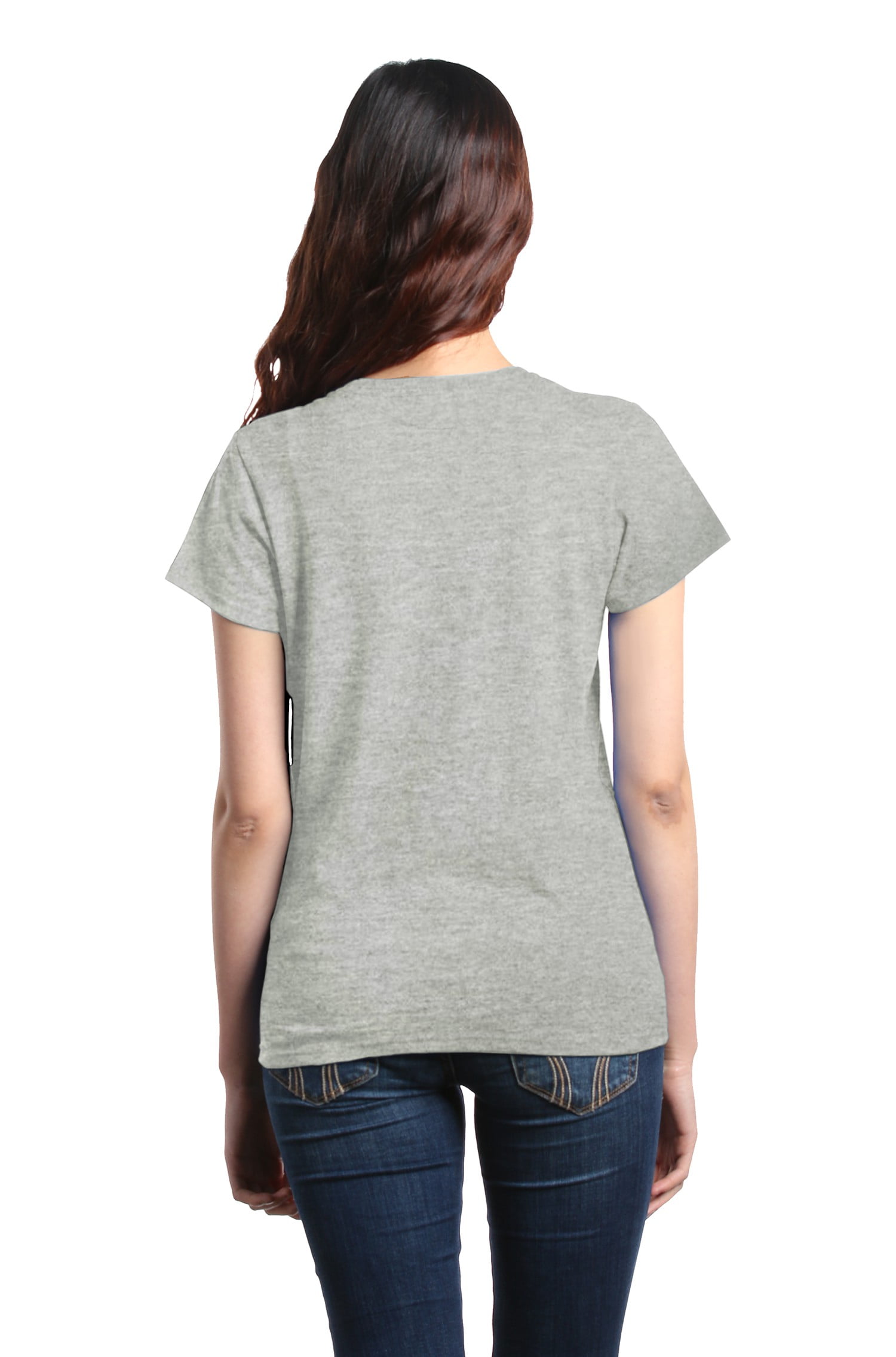 Shop4Ever Women's Pocket Size Puzzle Heart Autism Awareness Support Graphic T-Shirt Large Sports Grey