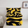 thumbnail image 5 of Homewish Classic Swirl Lines Queen Comforter Set,Modern Abstract Art Comforter Sets Queen,Yellow Black,Black Reversible,3 Pieces,1 Comforter and 2 Pillowcases, 5 of 7