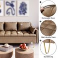 thumbnail image 2 of 3 Seater Sofa Couch with Throw Pillow, Deep Seat Sofa, Couches, Large Storage Space, Mid Century Modern Upholstered Sofa with Metal Legs, for Living Room, Bedroom, Apartment and Office, 2 of 7